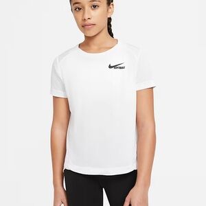 Nike White Fitted Crop Top Short Sleeve